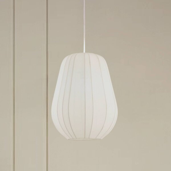 Lampa wisząca Helin Lindby, możliwość ściemniania, biały / opal, salon / jadalnia, tkanina / materiał / jedwab, nowoczesny