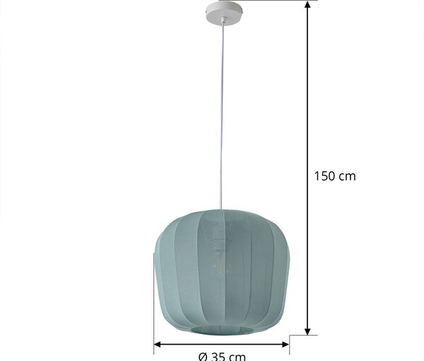 Lampa wisząca Helin Lindby, możliwość ściemniania, niebieski, salon / jadalnia, tkanina / materiał / jedwab, nowoczesny