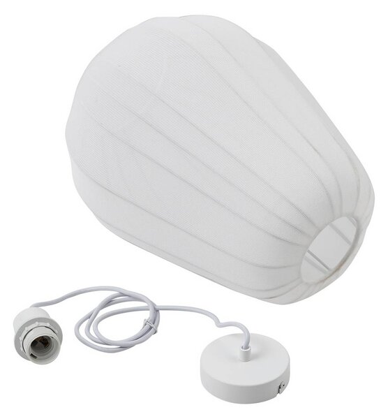 Lampa wisząca Helin Lindby, możliwość ściemniania, biały / opal, salon / jadalnia, tkanina / materiał / jedwab, nowoczesny