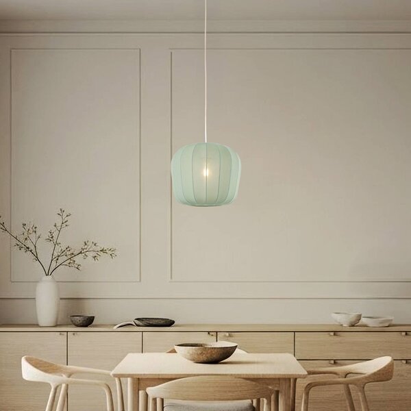 Lampa wisząca Helin Lindby, możliwość ściemniania, niebieski, salon / jadalnia, tkanina / materiał / jedwab, nowoczesny