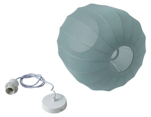 Lampa wisząca Helin Lindby, możliwość ściemniania, niebieski, salon / jadalnia, tkanina / materiał / jedwab, nowoczesny
