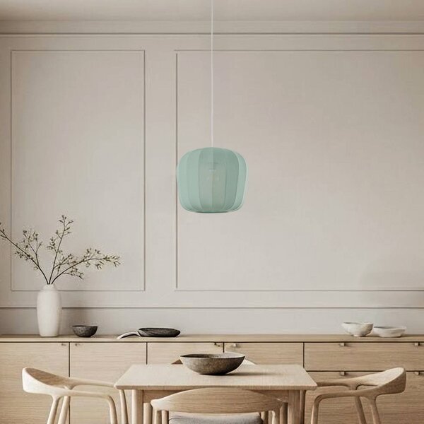 Lampa wisząca Helin Lindby, możliwość ściemniania, niebieski, salon / jadalnia, tkanina / materiał / jedwab, nowoczesny
