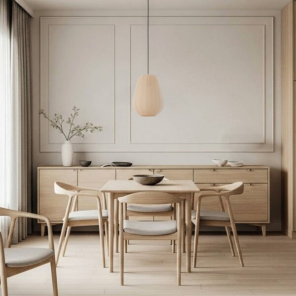 Lampa wisząca Helin Lindby, możliwość ściemniania, kremowy / amber, salon / jadalnia, tkanina / materiał / jedwab, nowoczesny