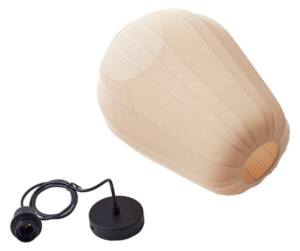Lampa wisząca Helin Lindby, możliwość ściemniania, kremowy / amber, salon / jadalnia, tkanina / materiał / jedwab, nowoczesny