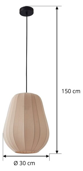 Lampa wisząca Helin Lindby, możliwość ściemniania, kremowy / amber, salon / jadalnia, tkanina / materiał / jedwab, nowoczesny