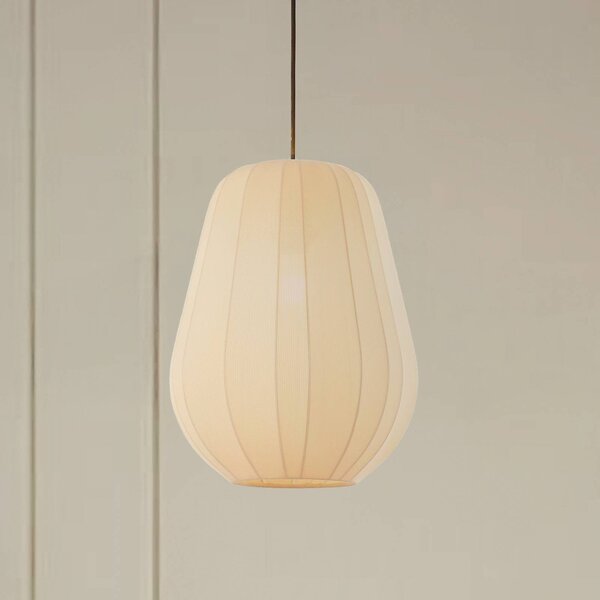 Lampa wisząca Helin Lindby, możliwość ściemniania, kremowy / amber, salon / jadalnia, tkanina / materiał / jedwab, nowoczesny