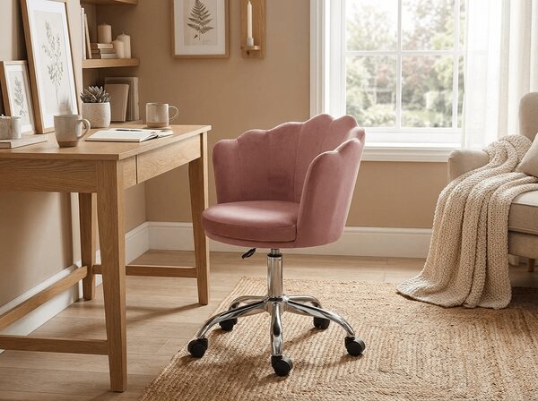 Fotel biurowy ROSE VELVET, staroróżowy