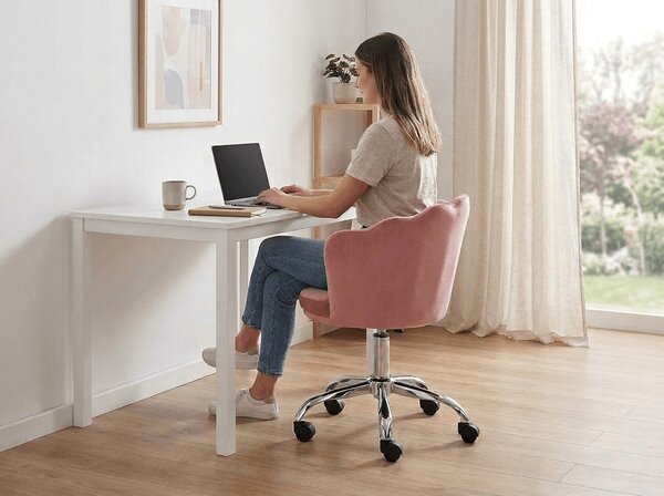 Fotel biurowy ROSE VELVET, staroróżowy