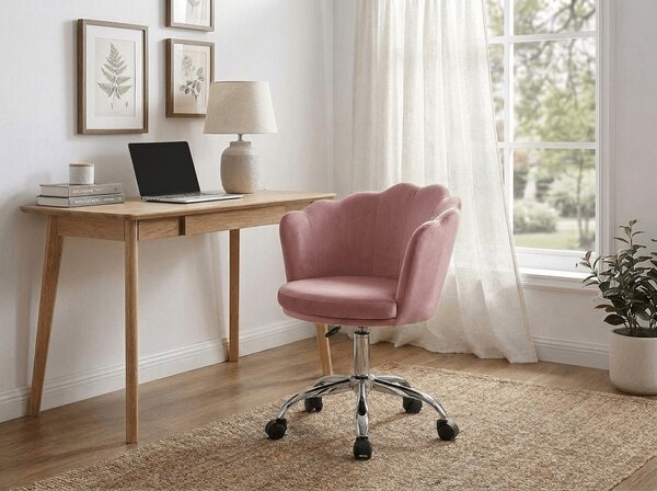 Fotel biurowy ROSE VELVET, staroróżowy