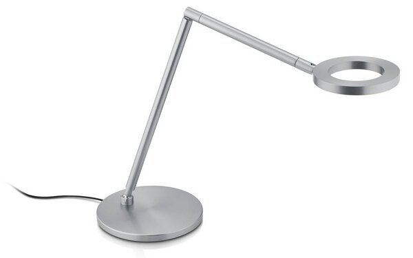 Knapstein Lampa biurkowa LED Tessa-T, możliwość ściemniania, aluminiowy / szary / cynkowy, biuro, mosiądz, nowoczesny
