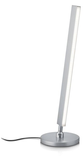 Knapstein Lampa stołowa LED Kosma, możliwość ściemniania, aluminiowy / szary / cynkowy, salon / jadalnia, mosiądz, nowoczesny