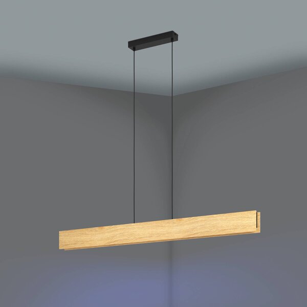 EGLO Inteligentna lampa wisząca Anchorena-Z, możliwość ściemniania, jasne drewno, salon / jadalnia, drewno, nowoczesny