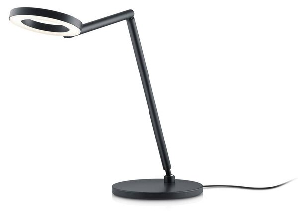 Knapstein Lampa biurkowa LED Tessa-T, możliwość ściemniania, czarny, biuro, mosiądz, nowoczesny