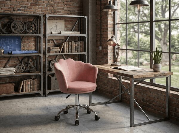 Fotel biurowy ROSE VELVET, staroróżowy