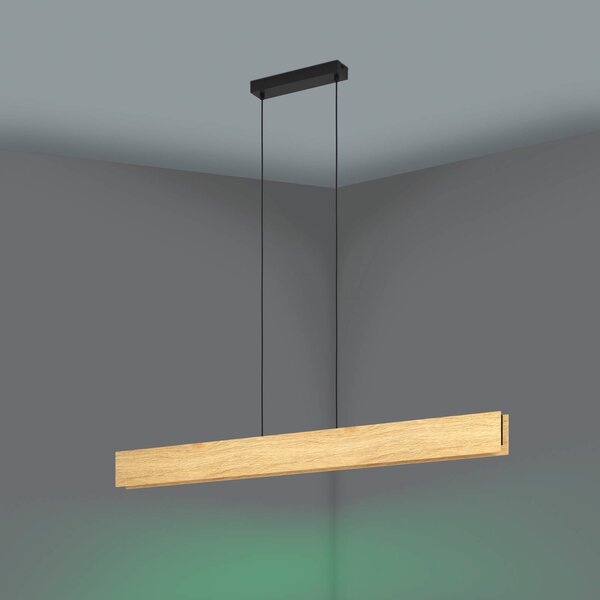 EGLO Inteligentna lampa wisząca Anchorena-Z, możliwość ściemniania, jasne drewno, salon / jadalnia, drewno, nowoczesny