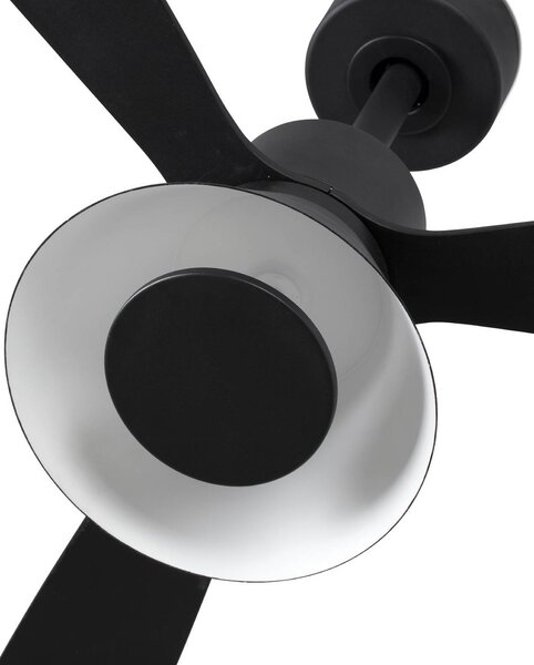 FARO BARCELONA Wentylator sufitowy LED Amelia Cone L, czarny, cichy, 132 cm możliwość ściemniania, czarny, salon / jadalnia, tworzywo sztuczne, nowoczesny