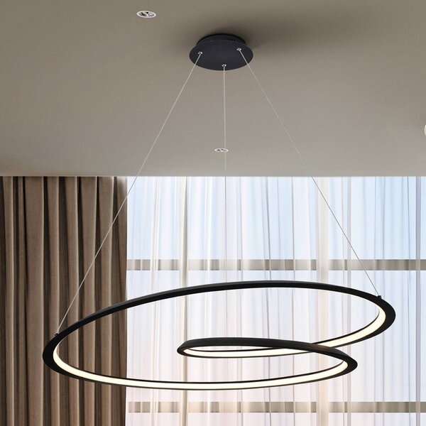 Schuller Valencia Lampa wisząca Looping, czarny, salon / jadalnia, metal