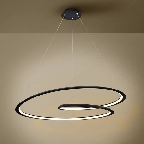 Schuller Valencia Lampa wisząca Looping, czarny, salon / jadalnia, metal