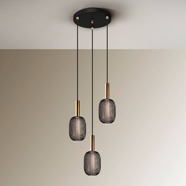 Schuller Valencia Lampa wisząca Micron, możliwość ściemniania, czarny, salon / jadalnia, metal