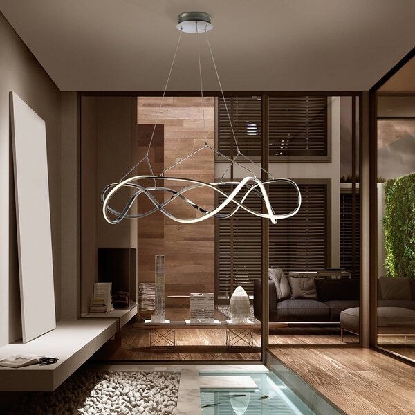 Schuller Valencia Lampa wisząca Molly, możliwość ściemniania, chromowy / srebrny, salon / jadalnia, metal