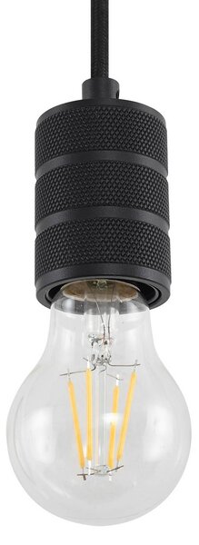 Lampa wisząca Lindby Linaro, Ø 4,6 cm, czarna, 1-fazowa, E27 Linaro Lindby, możliwość ściemniania, czarny, salon / jadalnia, aluminium, nowoczesny