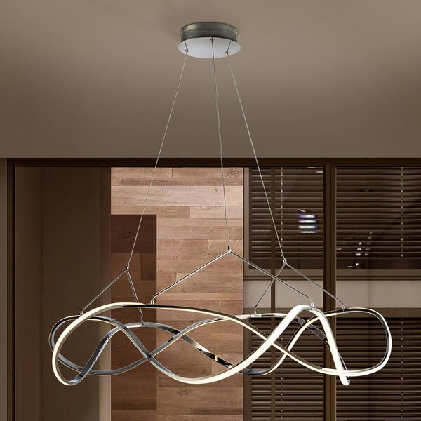 Schuller Valencia Lampa wisząca Molly, możliwość ściemniania, chromowy / srebrny, salon / jadalnia, metal