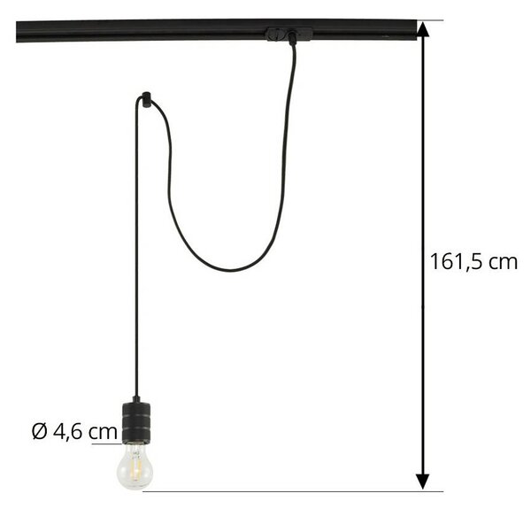 Lampa wisząca Lindby Linaro, Ø 4,6 cm, czarna, 1-fazowa, E27 Linaro Lindby, możliwość ściemniania, czarny, salon / jadalnia, aluminium, nowoczesny