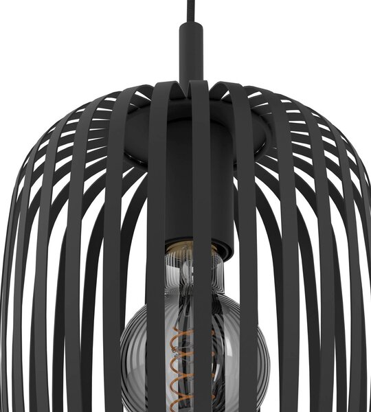 EGLO Lampa wisząca Romazzina, możliwość ściemniania, czarny, salon / jadalnia, metal, nowoczesny