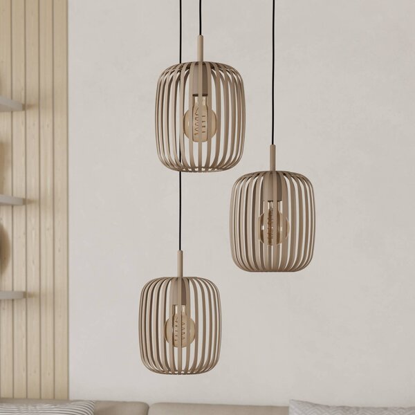 EGLO Lampa wisząca Romazzina, możliwość ściemniania, kremowy / amber, salon / jadalnia, metal, nowoczesny