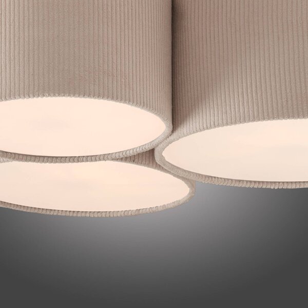 JUST LIGHT. GmbH Lampa sufitowa Green Duro, możliwość ściemniania, kremowy / amber, salon / jadalnia, tkanina / materiał / jedwab