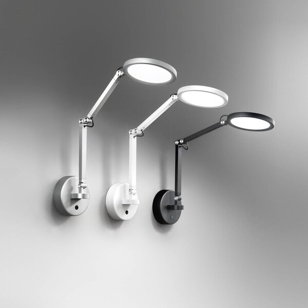 Fabas Luce Kinkiet LED Regina, możliwość ściemniania, czarny, sypialnia, metal, nowoczesny