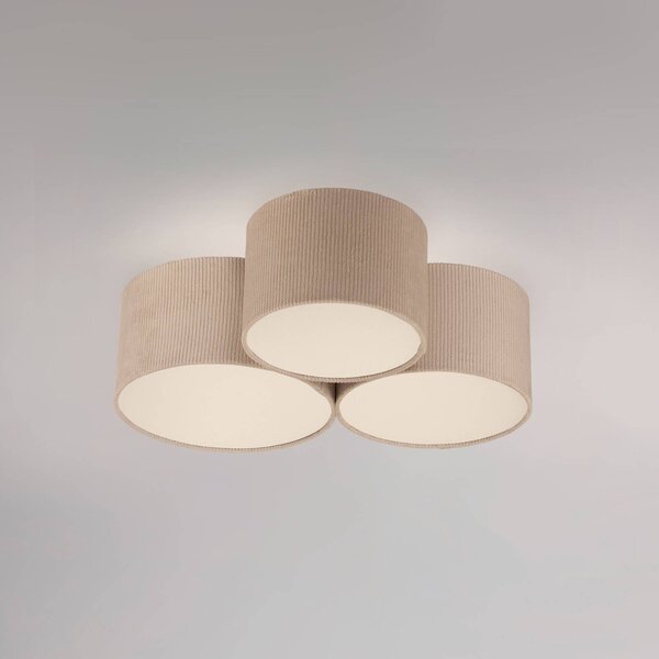 JUST LIGHT. GmbH Lampa sufitowa Green Duro, możliwość ściemniania, kremowy / amber, salon / jadalnia, tkanina / materiał / jedwab
