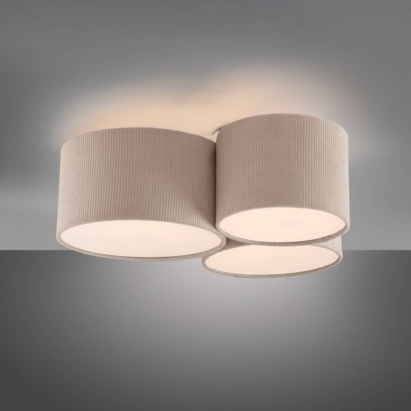 JUST LIGHT. GmbH Lampa sufitowa Green Duro, możliwość ściemniania, kremowy / amber, salon / jadalnia, tkanina / materiał / jedwab