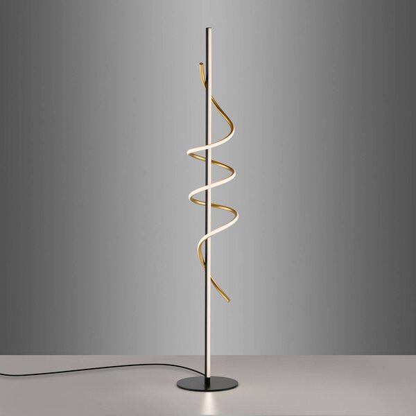 JUST LIGHT. GmbH Lampa stojąca LED Emanda, możliwość ściemniania, czarny, salon / jadalnia, metal, nowoczesny