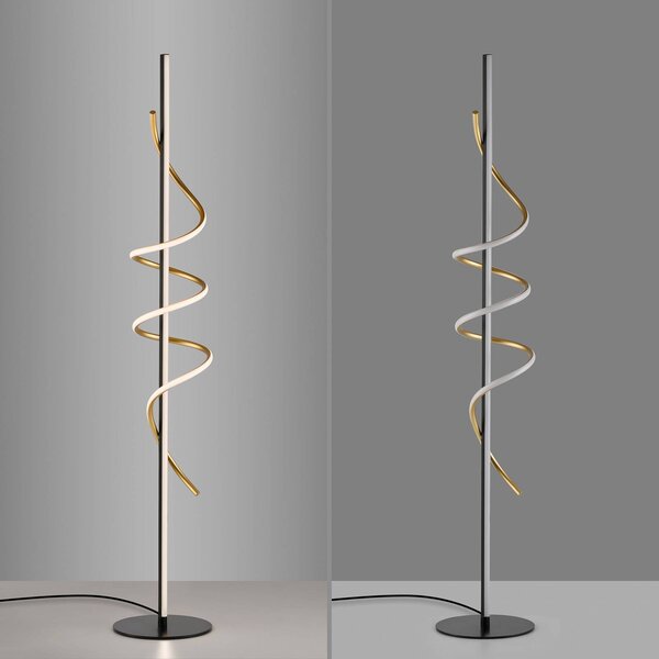 JUST LIGHT. GmbH Lampa stojąca LED Emanda, możliwość ściemniania, czarny, salon / jadalnia, metal, nowoczesny