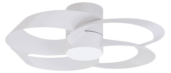 Mantra Iluminación Wentylator sufitowy LED Rose, biały, cichy silnik prądu stałego, średnica 65 możliwość ściemniania, biały / opal, salon / jadalnia, tworzywo sztuczne, nowoczesny