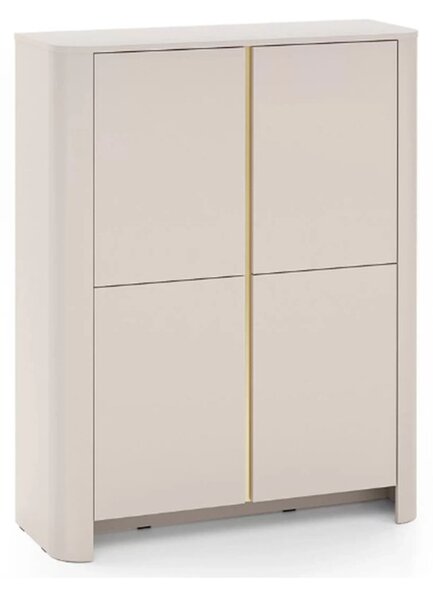 Komoda wysoka Sorrenti 103 cm - kaszmir / złoty