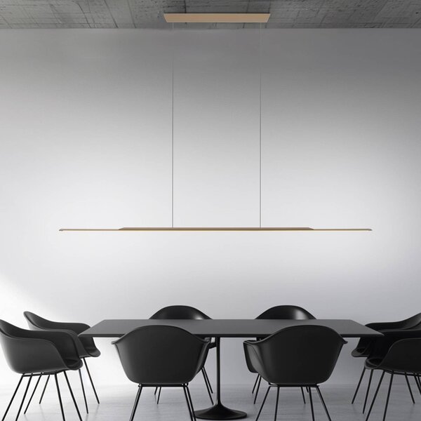 PURE Lampa wisząca Surface, możliwość ściemniania, brązowy / mosiężny, salon / jadalnia, aluminium, nowoczesny