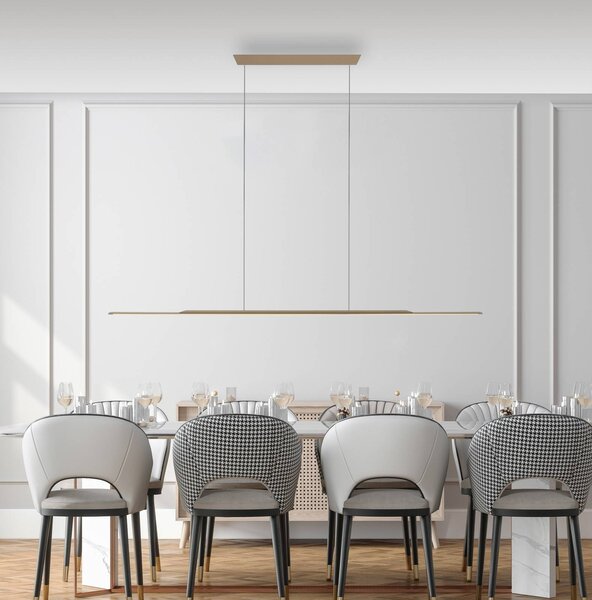 PURE Lampa wisząca Surface, możliwość ściemniania, brązowy / mosiężny, salon / jadalnia, aluminium, nowoczesny