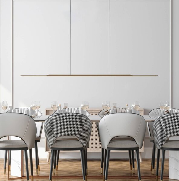PURE Lampa wisząca Surface, możliwość ściemniania, brązowy / mosiężny, salon / jadalnia, aluminium, nowoczesny