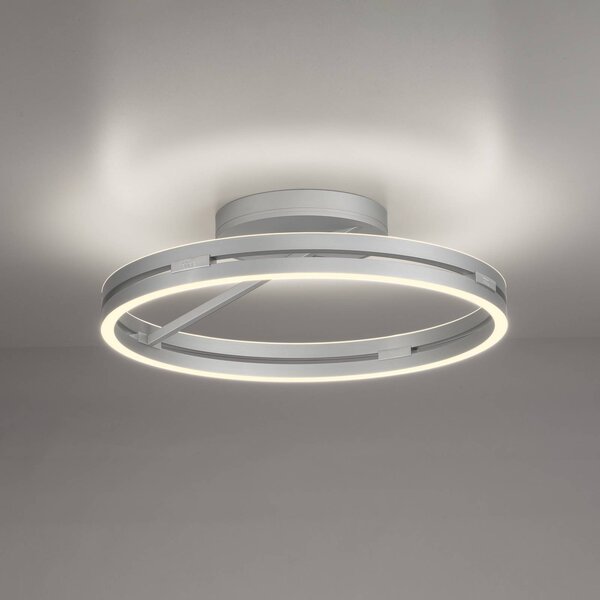 PURE Lampa sufitowa LED Loop, możliwość ściemniania, aluminiowy / szary / cynkowy, salon / jadalnia, aluminium, nowoczesny