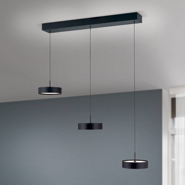 ORION Lampa wisząca Teide, możliwość ściemniania, czarny, salon / jadalnia, metal, nowoczesny