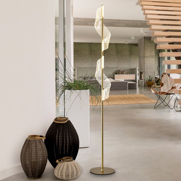 Schuller Valencia Lampa stojąca Velas, mosiężny / złoty, salon / jadalnia, aluminium, nowoczesny