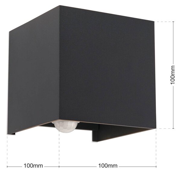 ORION Lampa zewnętrzna z czujnikiem ruchu Cube-S, aluminiowy / szary / cynkowy, aluminium, nowoczesny