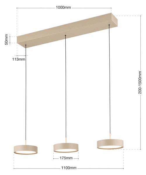 ORION Lampa wisząca Teide, możliwość ściemniania, zielony, salon / jadalnia, metal, nowoczesny