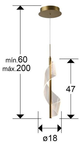 Schuller Valencia Lampa wisząca Velas, mosiężny / złoty, salon / jadalnia, aluminium, nowoczesny