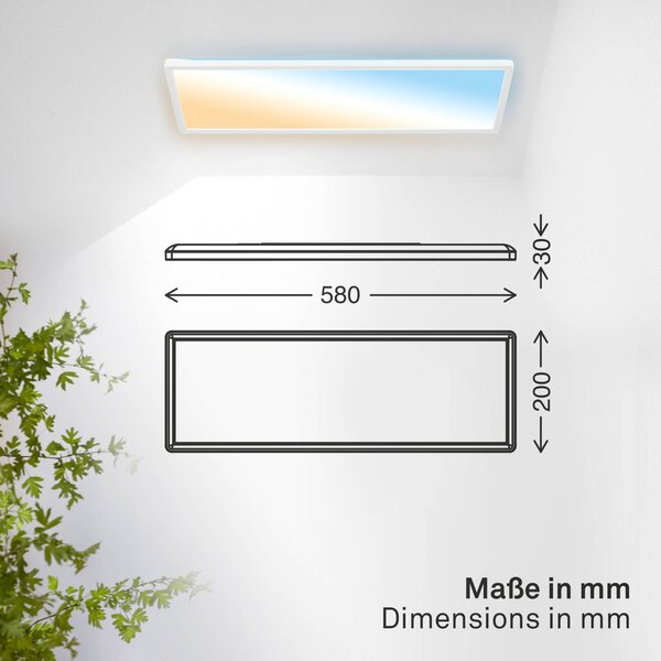 B.K. Licht Panel LED Shallow, możliwość ściemniania, biały / opal, biuro, tworzywo sztuczne