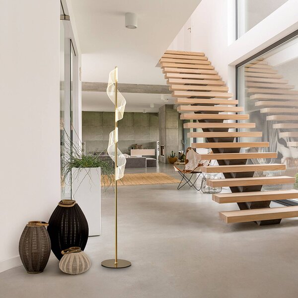 Schuller Valencia Lampa stojąca Velas, mosiężny / złoty, salon / jadalnia, aluminium, nowoczesny