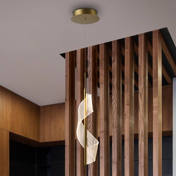 Schuller Valencia Lampa wisząca Velas, mosiężny / złoty, salon / jadalnia, aluminium, nowoczesny