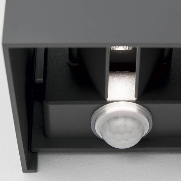 ORION Lampa zewnętrzna z czujnikiem ruchu Cube-S, aluminiowy / szary / cynkowy, aluminium, nowoczesny